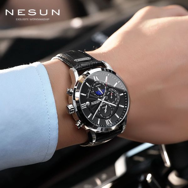 switzerland men sports watches nesun automatic mechanical big fashion leather mens wristwatch relogio masculino, Slivery;brown
switzerland men sports watches nesun automatic mechanical big fashion leather mens wristwatch relogio masculino, Slivery;brown