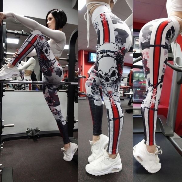 women's tight trousers tight pants season skull digital printing hip lifting ankle-length pants leggings, Black
women's tight trousers tight pants season skull digital printing hip lifting ankle-length pants leggings, Black