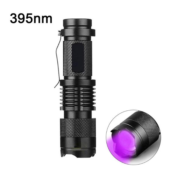 Black Aluminum Alloy Convex Lens Uv Purple Money Detector Fluorescent Agent Detection Uv Purple Lamp