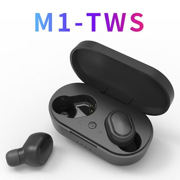 2020 m1 tws bluetooth earphones wireless 5.0 stero earbuds intelligent noise cancelling portable headphones for smart cellphone with box