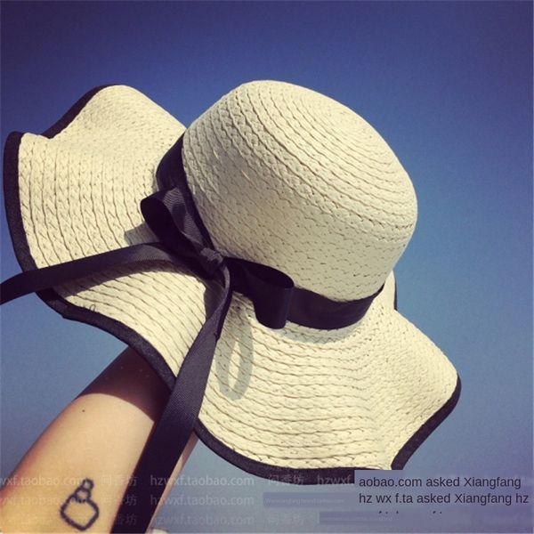 female summer sunscreen beach bowknot wavy edge butterfly straw sun hat korean style parent-child big edge straw hat tide, Blue;gray
female summer sunscreen beach bowknot wavy edge butterfly straw sun hat korean style parent-child big edge straw hat tide, Blue;gray