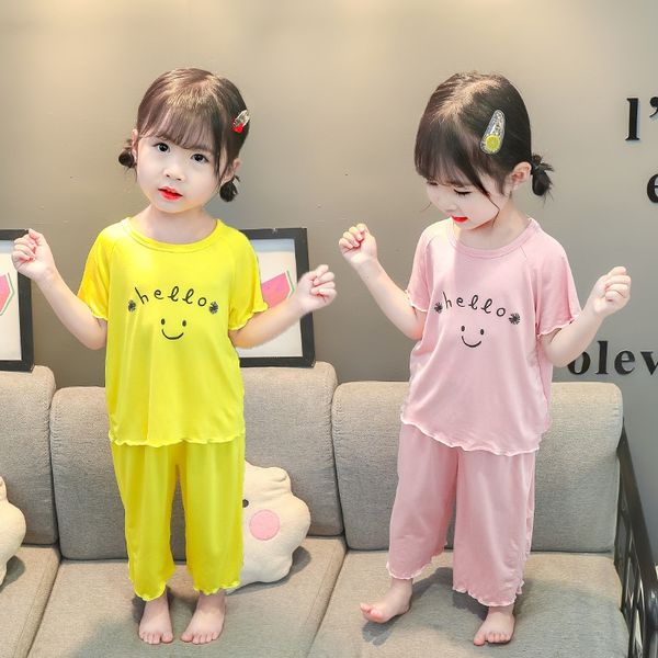 2020 home pajama children's cool modal summer children's suit leisure home suit fashion
2020 home pajama children's cool modal summer children's suit leisure home suit fashion