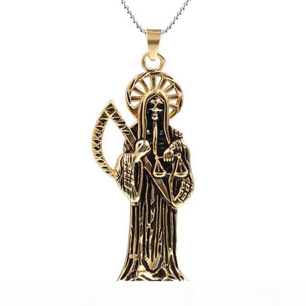 2019 skeleton sickle death sell like cakes 18 k gold plated men personality necklace pendant, Silver
2019 skeleton sickle death sell like cakes 18 k gold plated men personality necklace pendant, Silver