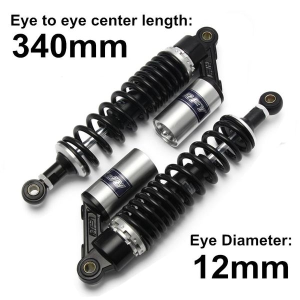 universal 13.5" 340mm diameter 12mm black silver rear air absorber suspension spring motorcycle scooter dirt bike motors
universal 13.5" 340mm diameter 12mm black silver rear air absorber suspension spring motorcycle scooter dirt bike motors