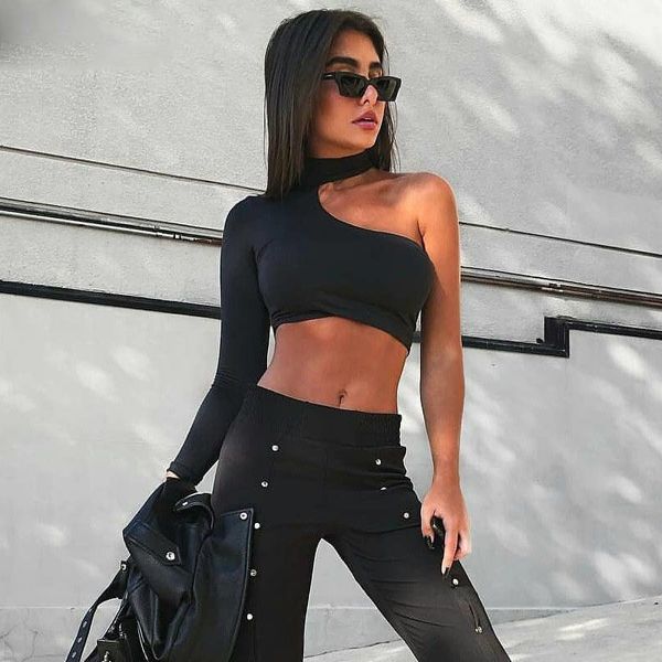 one shoulder full sleeve turtleneck women t-shirt tees autumn fashion street zipper high neck hollow out crop, White
one shoulder full sleeve turtleneck women t-shirt tees autumn fashion street zipper high neck hollow out crop, White