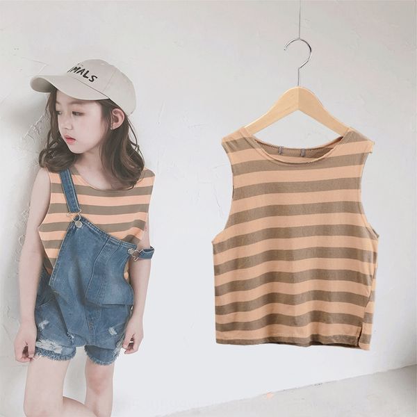wear 2020 new girl's vest large ins wind cotton and linen striped t-shirt underwear children's children's children's, Blue
wear 2020 new girl's vest large ins wind cotton and linen striped t-shirt underwear children's children's children's, Blue