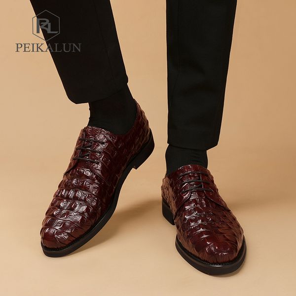 powerful2020 summer british crocodile round men's business leather shoes, Black
powerful2020 summer british crocodile round men's business leather shoes, Black