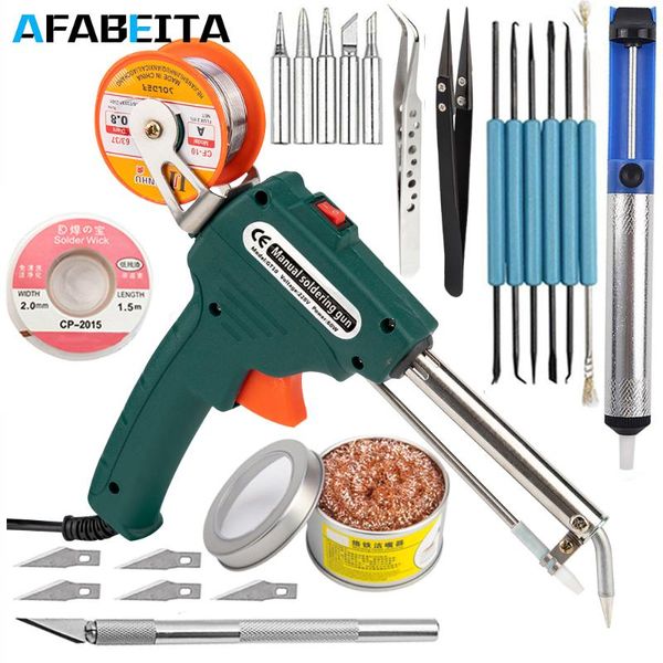 60w 110v/220v tin electric soldering iron kit automatic send tin gun electric solder station tip sucker wire welding tools
60w 110v/220v tin electric soldering iron kit automatic send tin gun electric solder station tip sucker wire welding tools