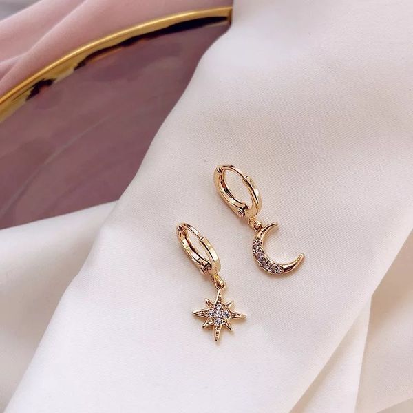new arrival fashion classic geometric women dangle earrings asymmetric earrings of star and moon female korean jewelry, Silver
new arrival fashion classic geometric women dangle earrings asymmetric earrings of star and moon female korean jewelry, Silver