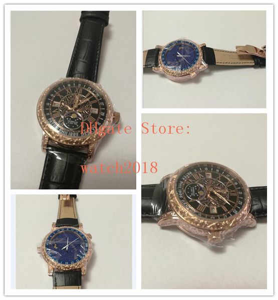 luxury wristwatches tourbillon 44mm 5000 rose gold bezel vk quartz movement black leather strap fashion men's luxury watches, Slivery;brown
luxury wristwatches tourbillon 44mm 5000 rose gold bezel vk quartz movement black leather strap fashion men's luxury watches, Slivery;brown