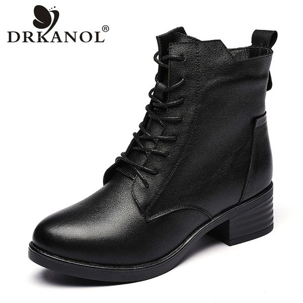 drkanol new women boots 2020 autumn winter genuine leather thick heel ankle boots for women warm short plush h339, Black
drkanol new women boots 2020 autumn winter genuine leather thick heel ankle boots for women warm short plush h339, Black