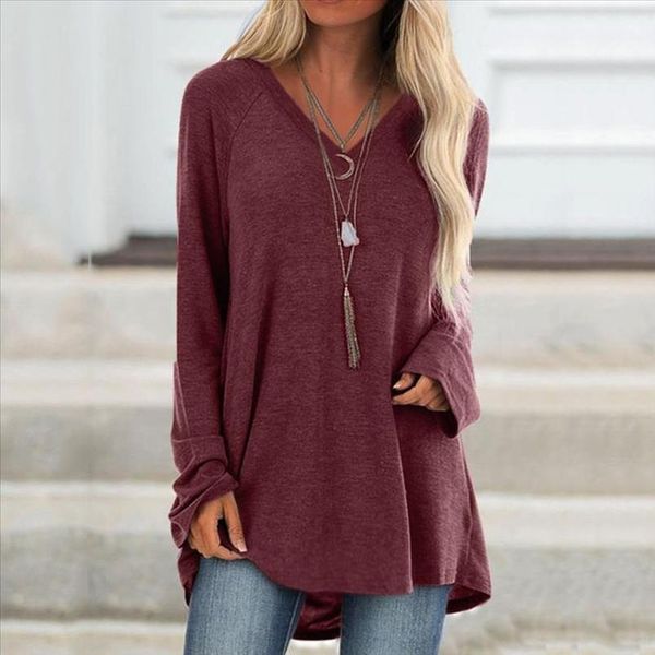 women asymmetric blusas v neck long sleeve solid color basic women tunic tunique loose haut femme plus size 5xl, White
women asymmetric blusas v neck long sleeve solid color basic women tunic tunique loose haut femme plus size 5xl, White