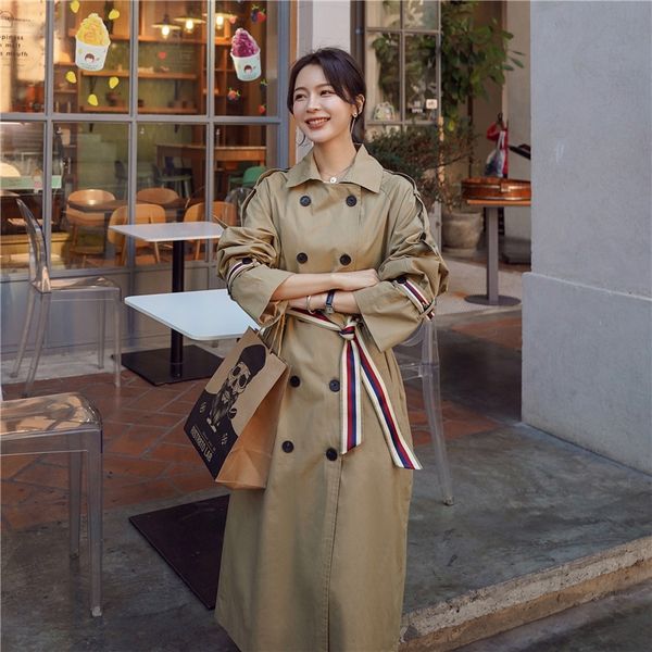 nejv2 2020 autumn ribbon contrast khaki trench windbreaker ribbon windbreaker coat korean-style double-breasted trench coat women's mid, Tan;black
nejv2 2020 autumn ribbon contrast khaki trench windbreaker ribbon windbreaker coat korean-style double-breasted trench coat women's mid, Tan;black