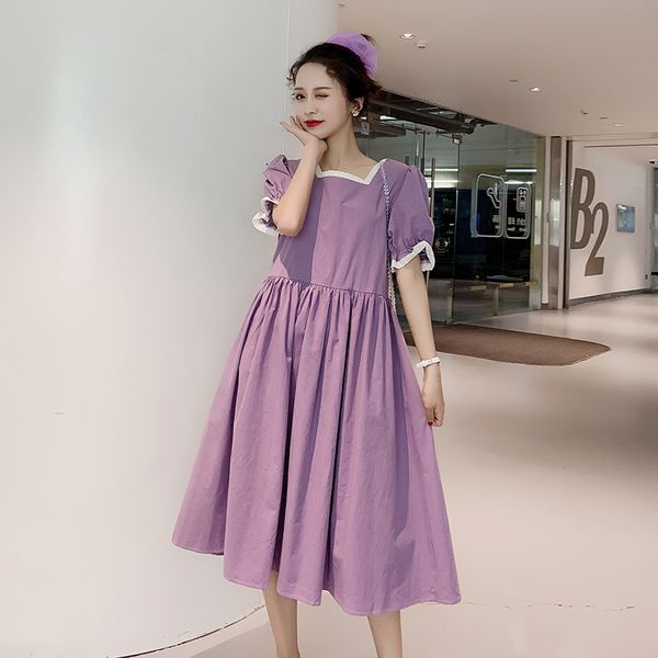 5855# maternity clothes summer cotton short sleeve loose lace patchwork dress for pregnant women pregnancy clothes, White
5855# maternity clothes summer cotton short sleeve loose lace patchwork dress for pregnant women pregnancy clothes, White
