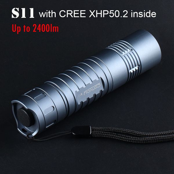 Convoy S11 With Cree Xhp50.2 2400lm Led 26650/18650 Blue Titanium Linterna Torch Flash Light Camping Working Lamp