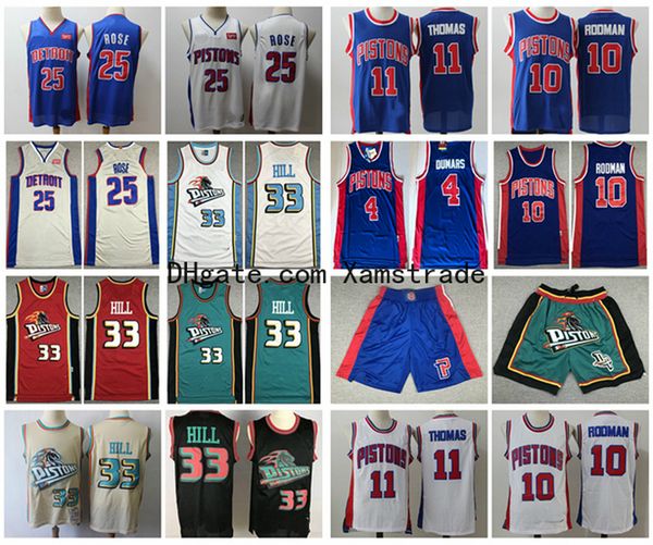 men derrick rose detroit pistons jersey 33 grant hill 10 dennis rodman 11 isiah thomas 4 joe dumars vintage basketball jersey shorts, Black
men derrick rose detroit pistons jersey 33 grant hill 10 dennis rodman 11 isiah thomas 4 joe dumars vintage basketball jersey shorts, Black