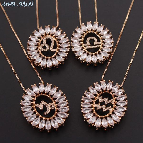 mhs.sun luxury cubic zircon jewelry 12 constellation pendant necklace women gold chain necklace girls jewelry gift 1pcs, Silver
mhs.sun luxury cubic zircon jewelry 12 constellation pendant necklace women gold chain necklace girls jewelry gift 1pcs, Silver