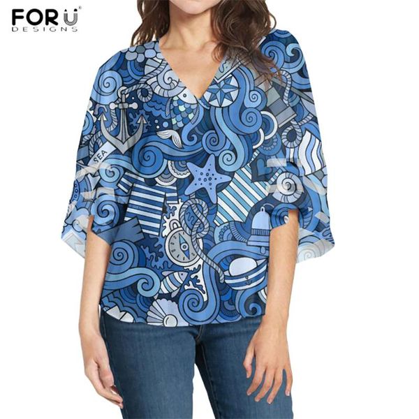 women's blouses & shirts forudegins selling bell sleeves women chiffon blue nautical pattern 3d printing female streetwear camisas muje, White
women's blouses & shirts forudegins selling bell sleeves women chiffon blue nautical pattern 3d printing female streetwear camisas muje, White