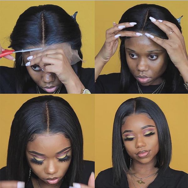 10inch 150 density 4x4 lace closure wigs straight short human hair wigs remy hair short wigs for black women pre plucked with baby hair, Black;brown
10inch 150 density 4x4 lace closure wigs straight short human hair wigs remy hair short wigs for black women pre plucked with baby hair, Black;brown