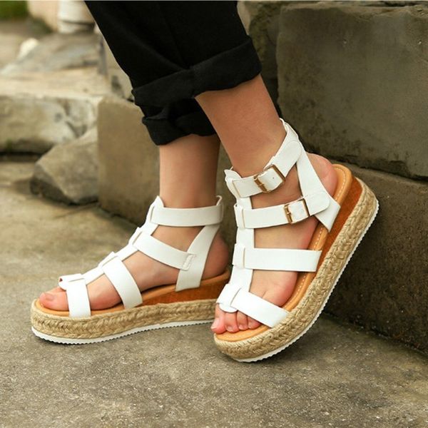 sandals european and american style thick bottom slope women's rope mid heel buckle in summer 2021, Black
sandals european and american style thick bottom slope women's rope mid heel buckle in summer 2021, Black