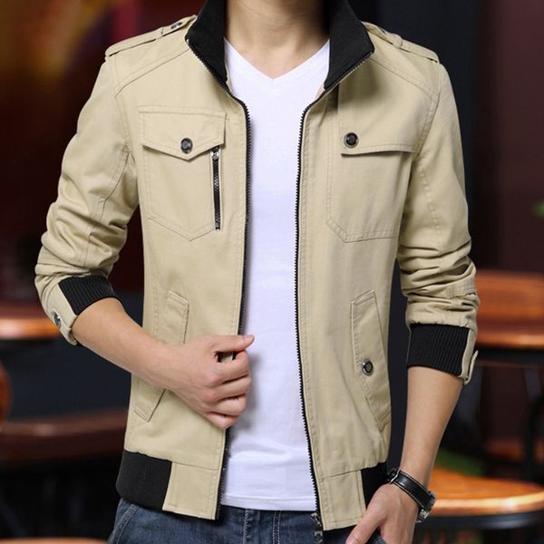 spring and autumn new men's casual pure cotton washed stand collar jacket men's tooling jacket, Black;brown
spring and autumn new men's casual pure cotton washed stand collar jacket men's tooling jacket, Black;brown