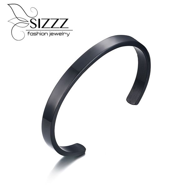 6mm wide bracelet pulseras mujer new steel bracelet type bracelets and half opening, Black
6mm wide bracelet pulseras mujer new steel bracelet type bracelets and half opening, Black
