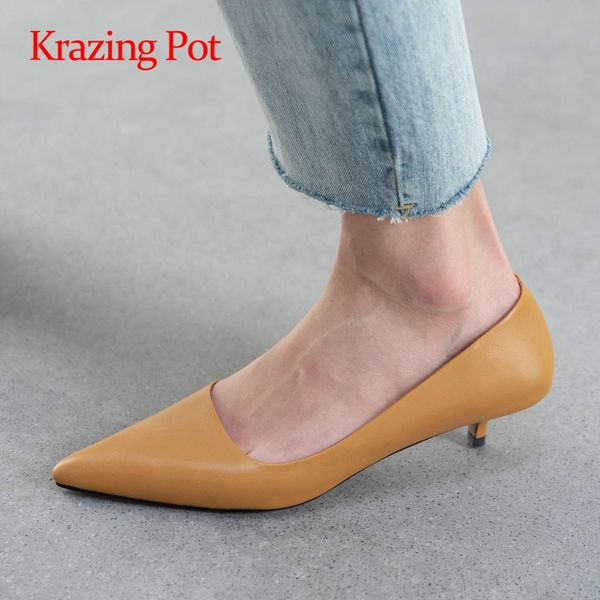 krazing pot simple style full grain leather pointed toe gorgeous med thin heels slip on elegant lady daily wear women pumps l51, Black
krazing pot simple style full grain leather pointed toe gorgeous med thin heels slip on elegant lady daily wear women pumps l51, Black