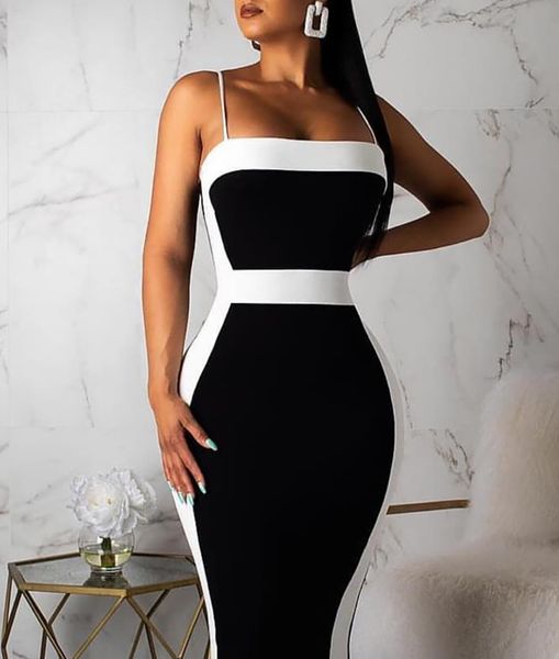 contrast color patchwork womens dresses summer high waist spaghetti strap sleeveless dress skinny mid-calf womens clothing, Black;gray
contrast color patchwork womens dresses summer high waist spaghetti strap sleeveless dress skinny mid-calf womens clothing, Black;gray