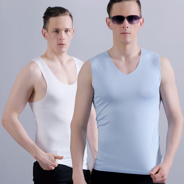 men' seamless vest ice cool round neck v-neck slim sports silk milk silkvest milk silk high elastic base shirt summer, White;black
men' seamless vest ice cool round neck v-neck slim sports silk milk silkvest milk silk high elastic base shirt summer, White;black