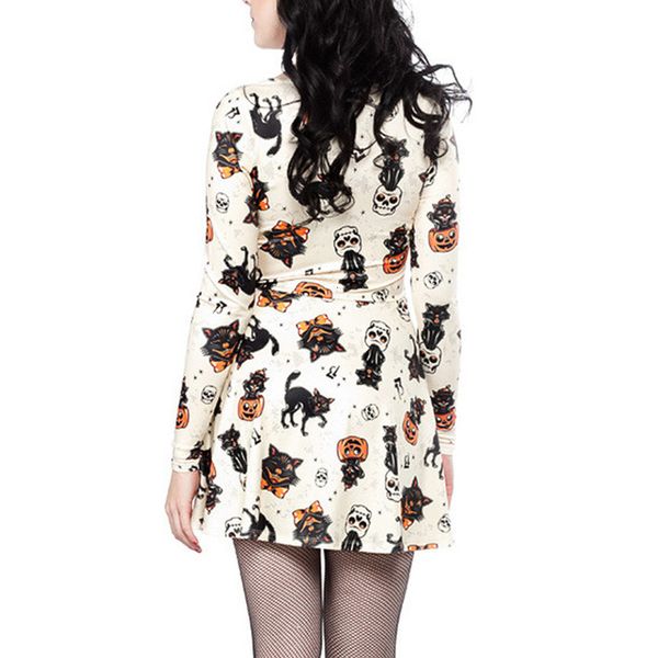 women halloween vampire skull print casual long sleeve swing mini dress halloween twill party vestidos sj393v, Black;gray
women halloween vampire skull print casual long sleeve swing mini dress halloween twill party vestidos sj393v, Black;gray