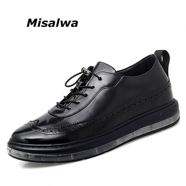 misalwa height increased elevator 5cm / flat normal men sneaker pu leather glossy brogue trendy men shoes cushion casual british, Black
misalwa height increased elevator 5cm / flat normal men sneaker pu leather glossy brogue trendy men shoes cushion casual british, Black
