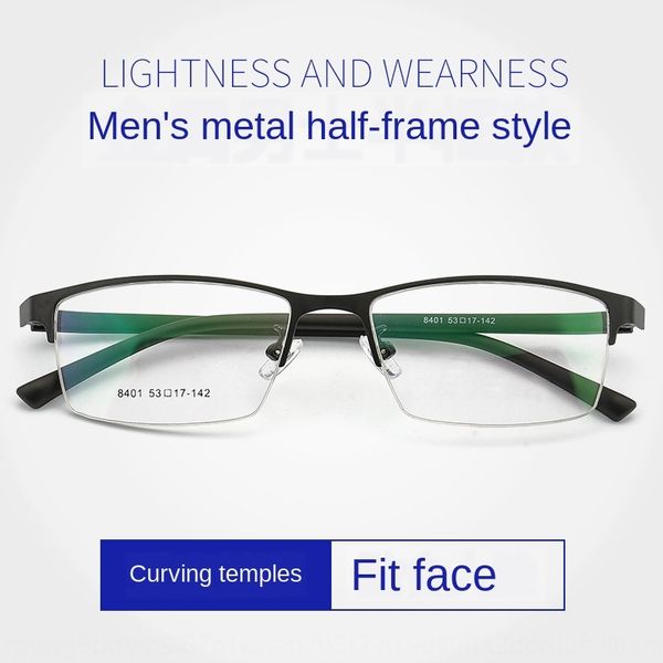men's classic metal half- business glasses frame men's casual steel plate glasses frame can be placed, Silver
men's classic metal half- business glasses frame men's casual steel plate glasses frame can be placed, Silver