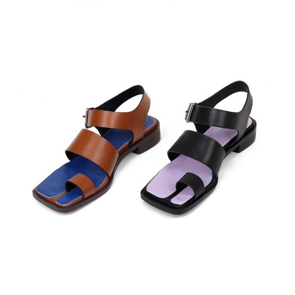 stylesowner genuine leather buckle strap sandals popular open toe flat summer sandals mixed colors trend square toe, Black
stylesowner genuine leather buckle strap sandals popular open toe flat summer sandals mixed colors trend square toe, Black