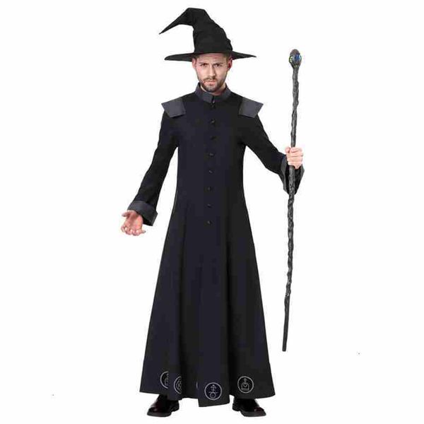grown magic costume mantle mantle oat cosplay pentagram costumes capes hat beanies cloak for man halloween holiday, Black 
grown magic costume mantle mantle oat cosplay pentagram costumes capes hat beanies cloak for man halloween holiday, Black