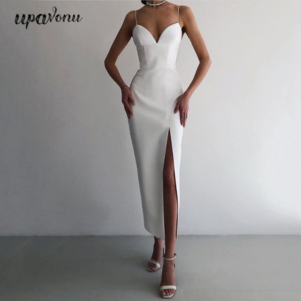 casual dresses 2021 elegant women's white bandage dress spaghetti strap v-neck backless bodycon split midi club party vestidos, Black;gray
casual dresses 2021 elegant women's white bandage dress spaghetti strap v-neck backless bodycon split midi club party vestidos, Black;gray