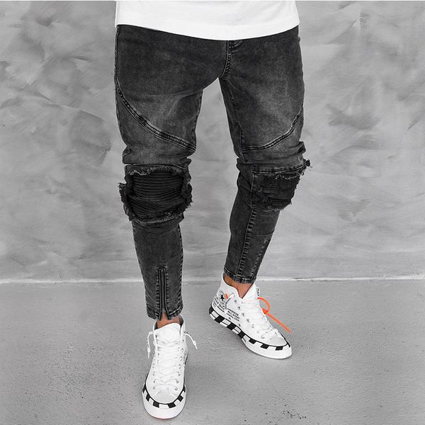 mens designer panelled casual jeans slim straight zipper long pants fashion stress style slip male clothing, Blue
mens designer panelled casual jeans slim straight zipper long pants fashion stress style slip male clothing, Blue