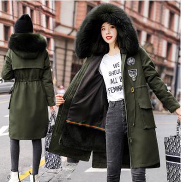 wholesale new winter women's mid-length cashmere thick hooded cotton-padded jacket, Black
wholesale new winter women's mid-length cashmere thick hooded cotton-padded jacket, Black