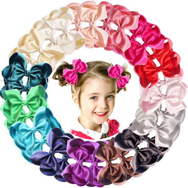 30 pieces baby girls hair bows alligator clips grosgrain ribbon 4.5" bows clips for girls toddlers kids teens children in pairs y200710, Slivery;white
30 pieces baby girls hair bows alligator clips grosgrain ribbon 4.5" bows clips for girls toddlers kids teens children in pairs y200710, Slivery;white