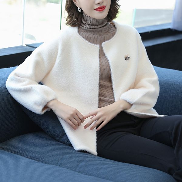 women's short korean style mink knitted cardigan 2020 sweater sweater autumn mink fleece august, Black
women's short korean style mink knitted cardigan 2020 sweater sweater autumn mink fleece august, Black