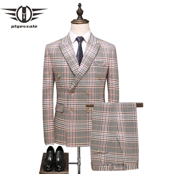 plyesxale plaid men suit double breasted wedding 2020 tuxedo groom formal mens 3 pieces plus size 5xl khaki male suits q1049, White;black
plyesxale plaid men suit double breasted wedding 2020 tuxedo groom formal mens 3 pieces plus size 5xl khaki male suits q1049, White;black