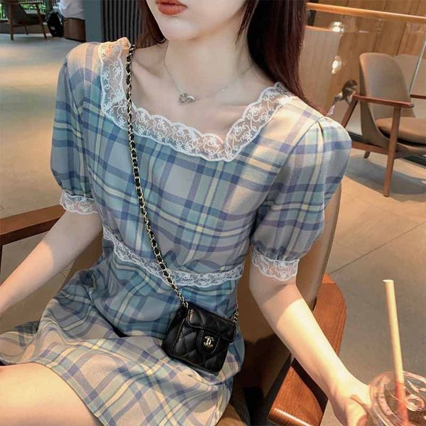 internet celebrity same style 2020 summer fresh blue plaid square collar dress for women lace lace korean style, Black;gray
internet celebrity same style 2020 summer fresh blue plaid square collar dress for women lace lace korean style, Black;gray
