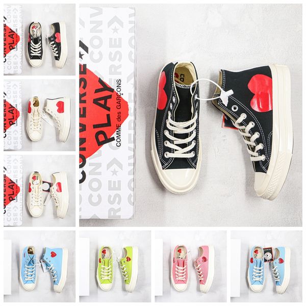 1970s chuck canvas play jointly big eyes high heart cdg play women men casual sneakers with box size 36-44, Black
1970s chuck canvas play jointly big eyes high heart cdg play women men casual sneakers with box size 36-44, Black