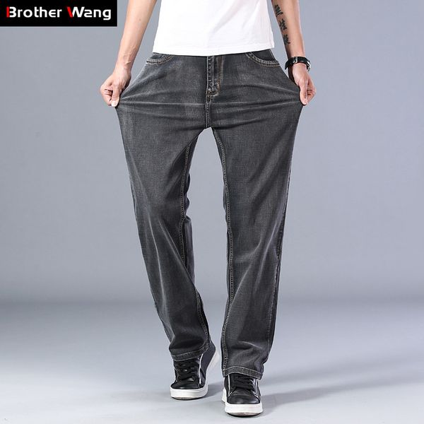 2020 spring and summer new men's gray thin jeans advanced stretch loose straight denim trousers male plus size 40 42 44 brand, Blue
2020 spring and summer new men's gray thin jeans advanced stretch loose straight denim trousers male plus size 40 42 44 brand, Blue
