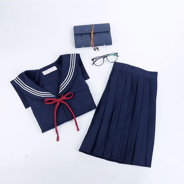 new female japanese long-sleeved class suit pleated skirt navy uniform japanese suit, White
new female japanese long-sleeved class suit pleated skirt navy uniform japanese suit, White