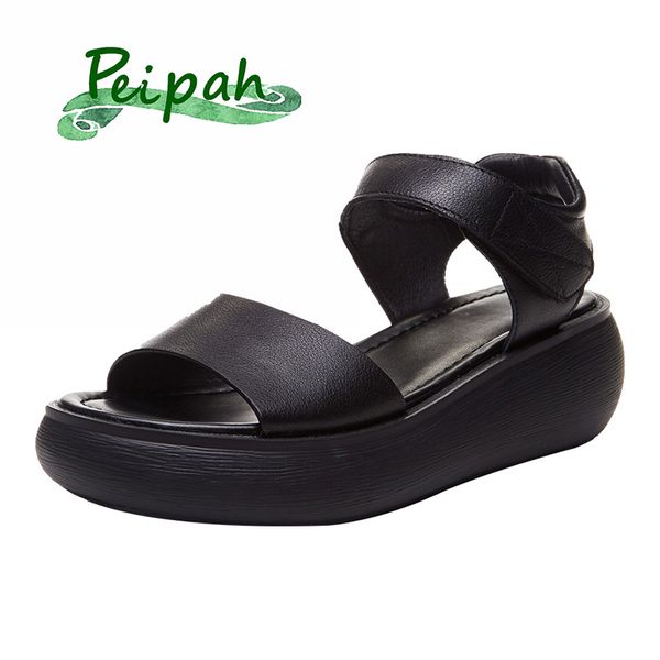 peipah wedges platform thick bottom women's sandals for women genuine leather casual shoes woman solid sandalias mujer heels, Black
peipah wedges platform thick bottom women's sandals for women genuine leather casual shoes woman solid sandalias mujer heels, Black