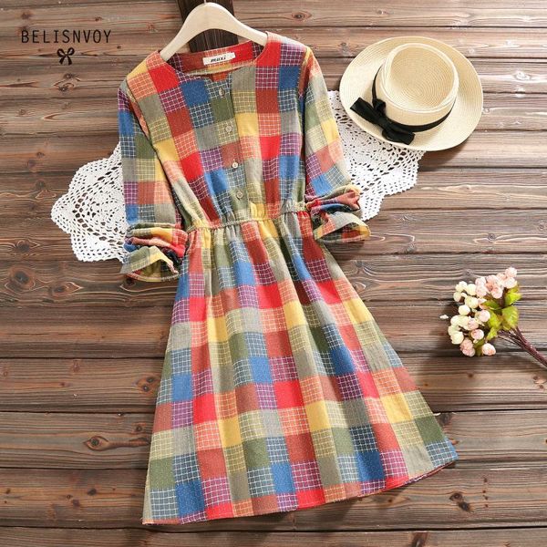 casual dresses autumn spring female sweet dress o-neck colorful plaid vintage japanese mori girl long sleeve string cute women, Black;gray
casual dresses autumn spring female sweet dress o-neck colorful plaid vintage japanese mori girl long sleeve string cute women, Black;gray