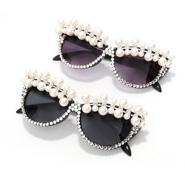 fashion cat eye sunglasses women 2020 pearl sun glasses punk prom party eyewear shades for women, White;black
fashion cat eye sunglasses women 2020 pearl sun glasses punk prom party eyewear shades for women, White;black