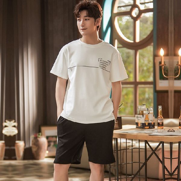 cotton men's thin short-sleeved letters men's summer simple and natural pajamas pajamas outdoor home wear suit, Black;brown
cotton men's thin short-sleeved letters men's summer simple and natural pajamas pajamas outdoor home wear suit, Black;brown