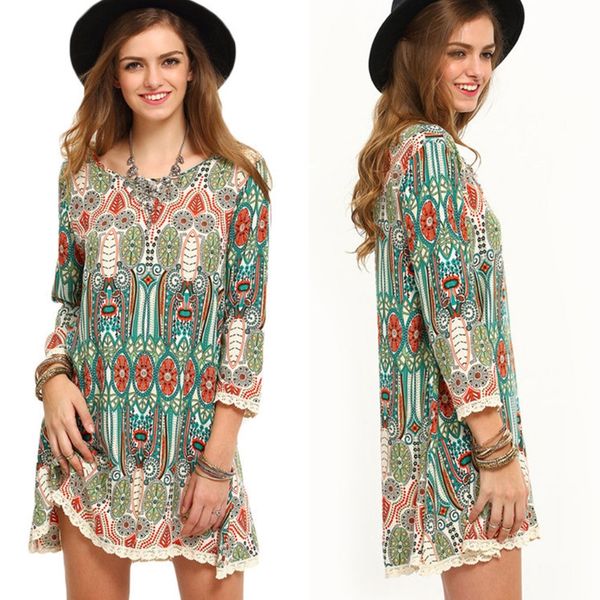 casual dresses women three-quarters sleeve round neck vintage floral print beach dress, Black;gray
casual dresses women three-quarters sleeve round neck vintage floral print beach dress, Black;gray