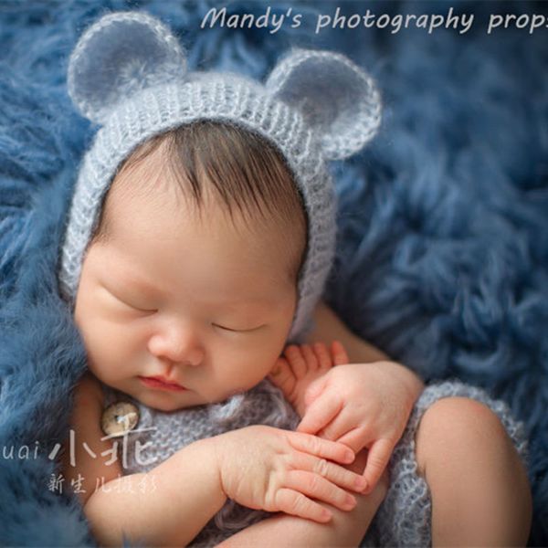newborn pgraphy props,baby mohair bear overall pgraphy props, White